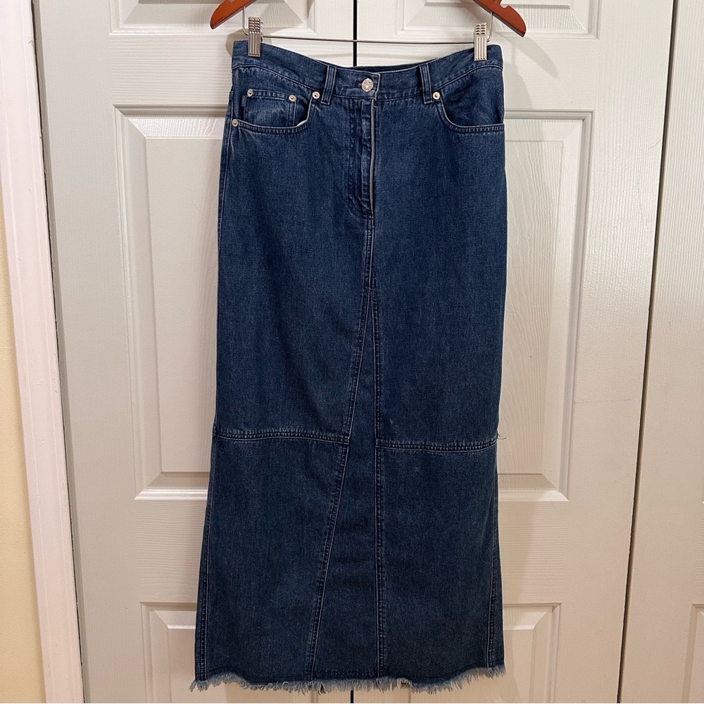 Ralph Lauren Blue Denim Long Midi Jeans Skirt Size 8